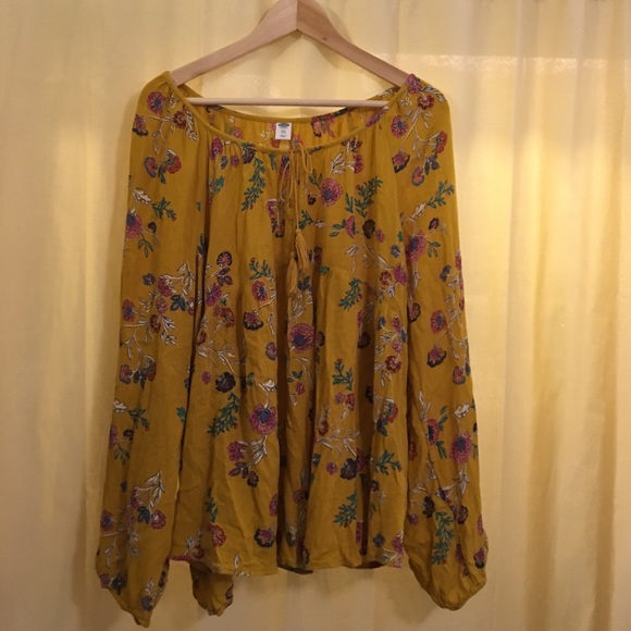 Boho yellow floral blouse - Picture 1 of 1
